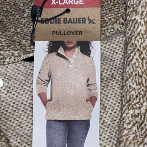 Eddie Bauer Women's Pullover Sweater Size XL Pumice    Pockets Soft New With Tag